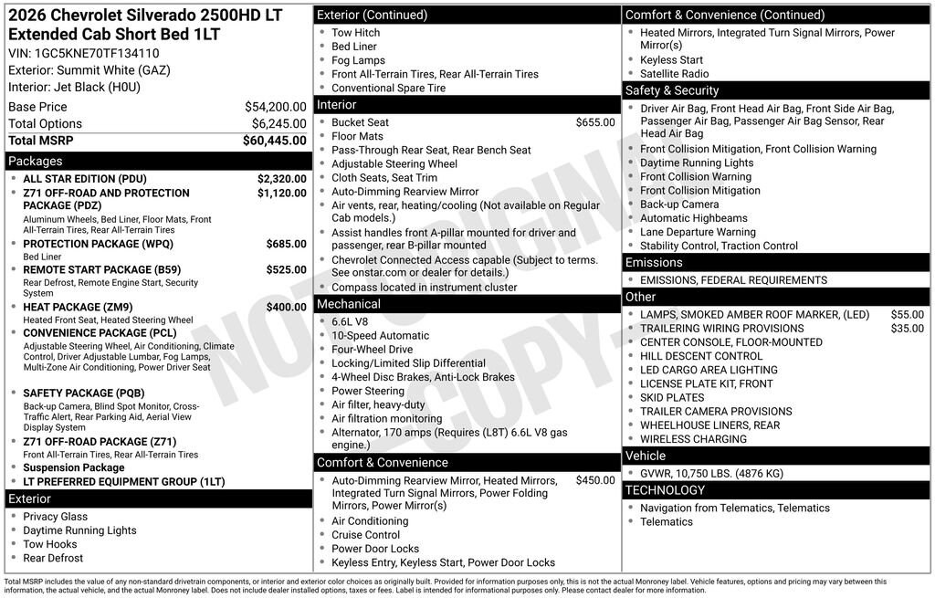 New 2026 Chevrolet Silverado 2500 HD LT Truck
