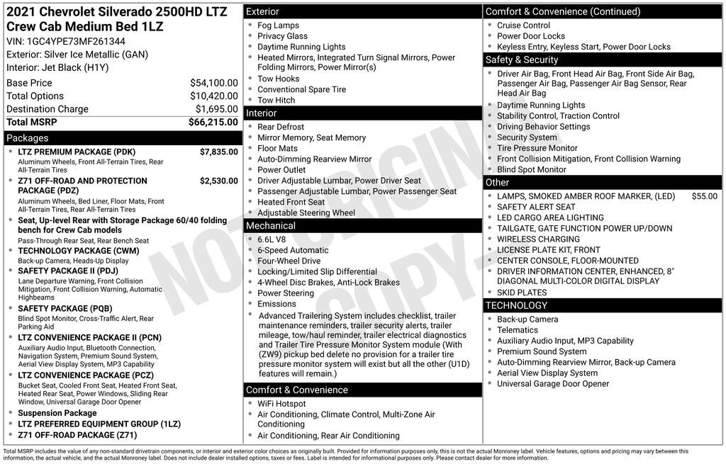 Used 2021 Chevrolet Silverado 2500 HD LTZ Truck