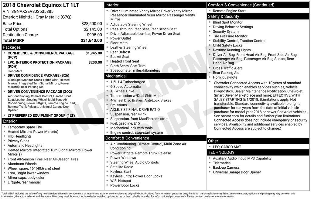 Used 2018 Chevrolet Equinox LT SUV