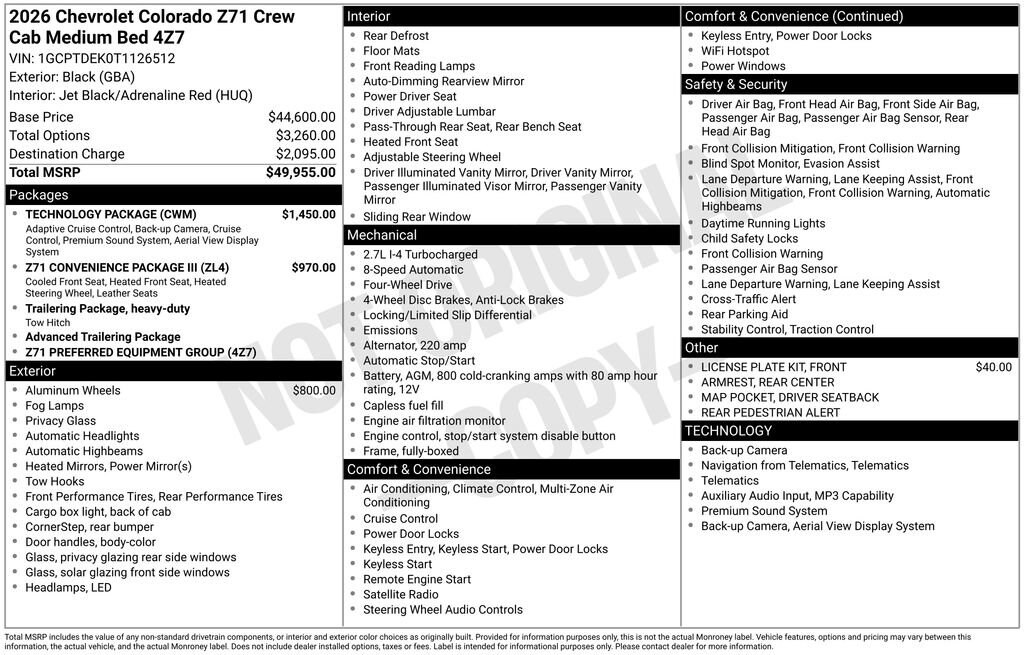 New 2026 Chevrolet Colorado Z71 Truck