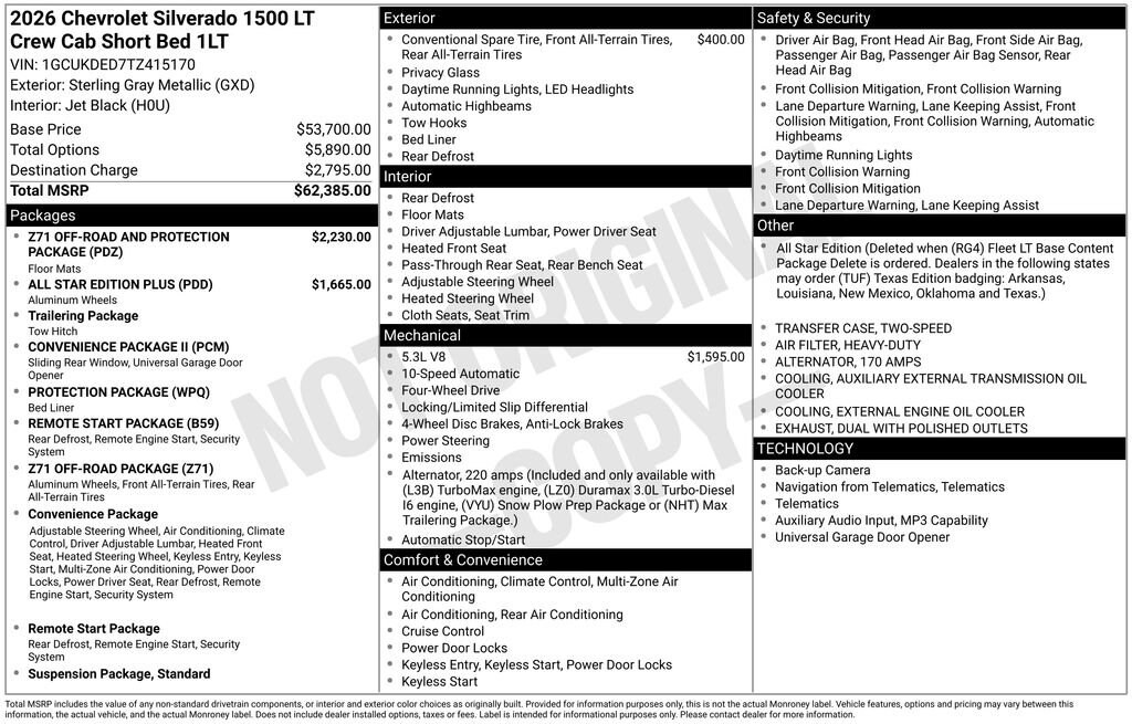 New 2026 Chevrolet Silverado 1500 LT Truck