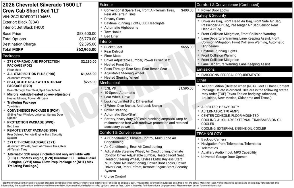 New 2026 Chevrolet Silverado 1500 LT Truck