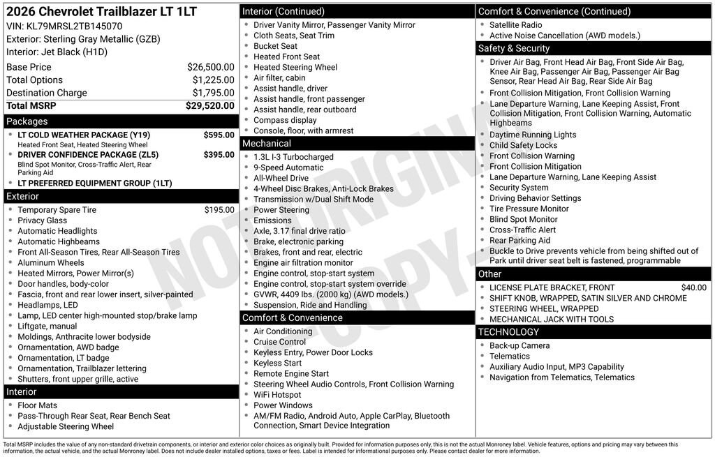 New 2026 Chevrolet Trailblazer LT SUV