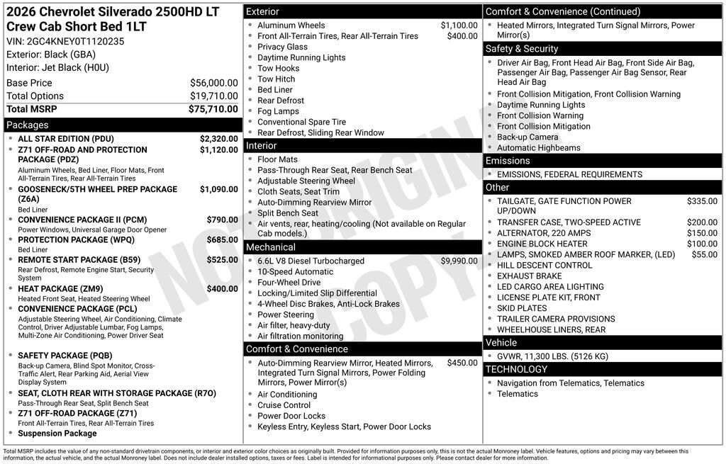 New 2026 Chevrolet Silverado 2500 HD LT Truck