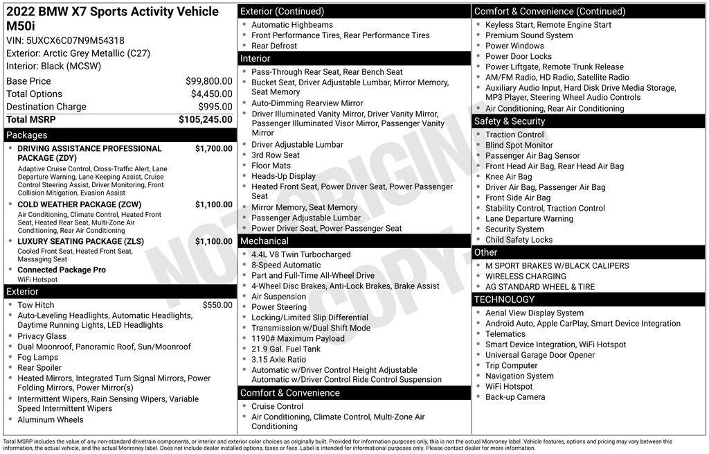 Used 2022 BMW X7 M50i