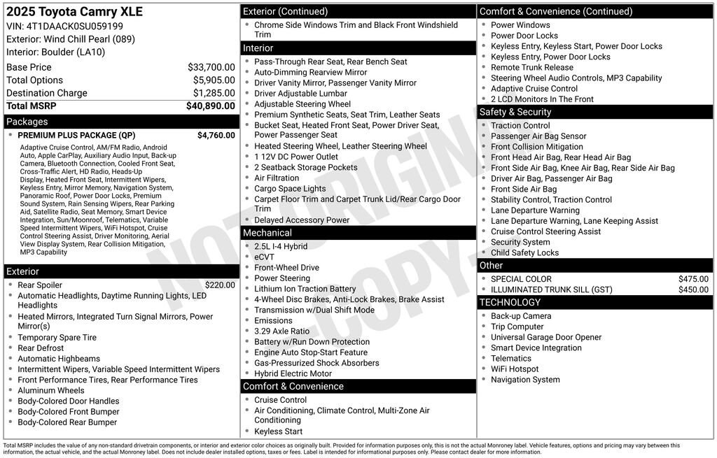 Used 2025 Toyota Camry LE