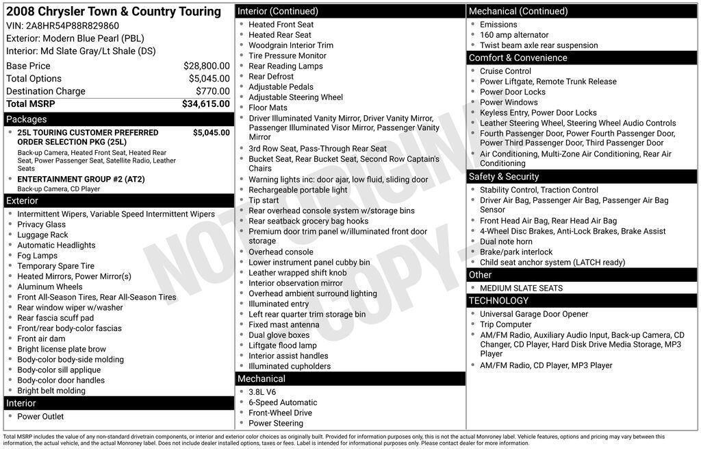 Used 2008 Chrysler Town & Country Touring
