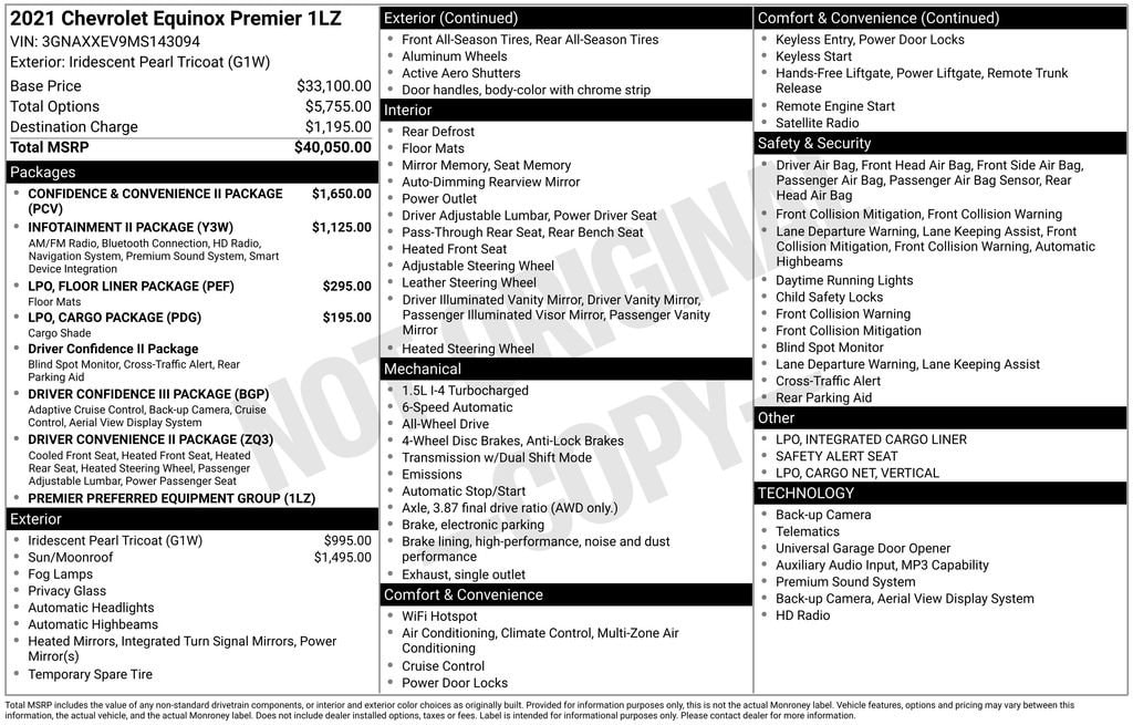 Used 2021 Chevrolet Equinox Premier SUV