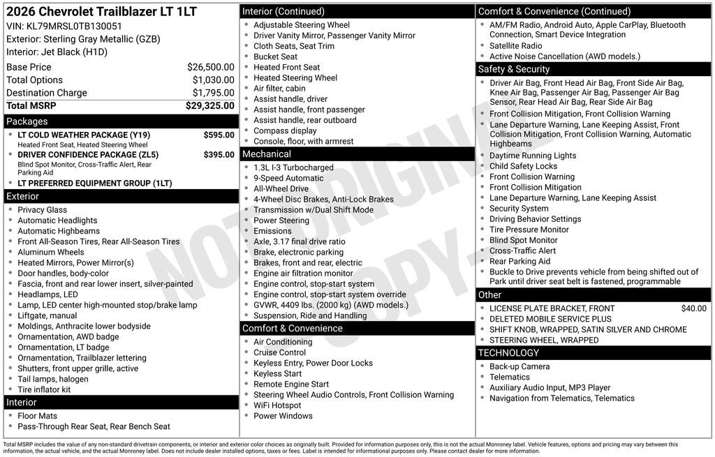 New 2026 Chevrolet Trailblazer LT SUV