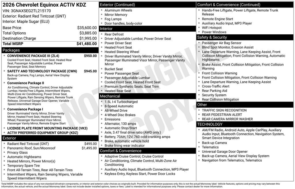 New 2026 Chevrolet Equinox Activ SUV