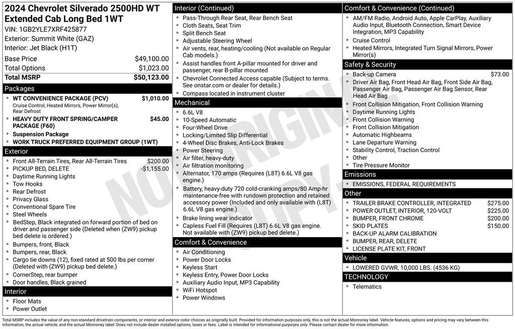 New 2024 Chevrolet Silverado 2500 HD WT Truck