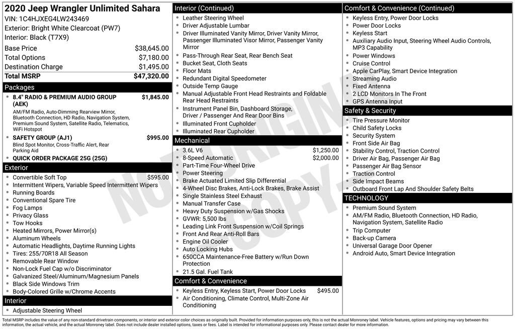 Used 2020 Jeep Wrangler Unlimited Sahara