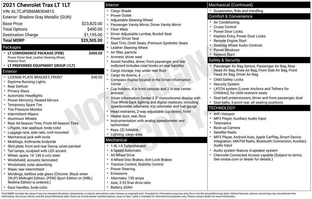 Used 2021 Chevrolet Trax LT SUV