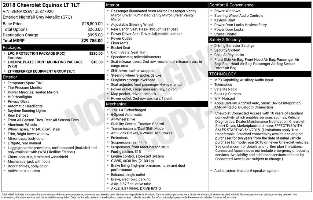 Used 2018 Chevrolet Equinox LT SUV