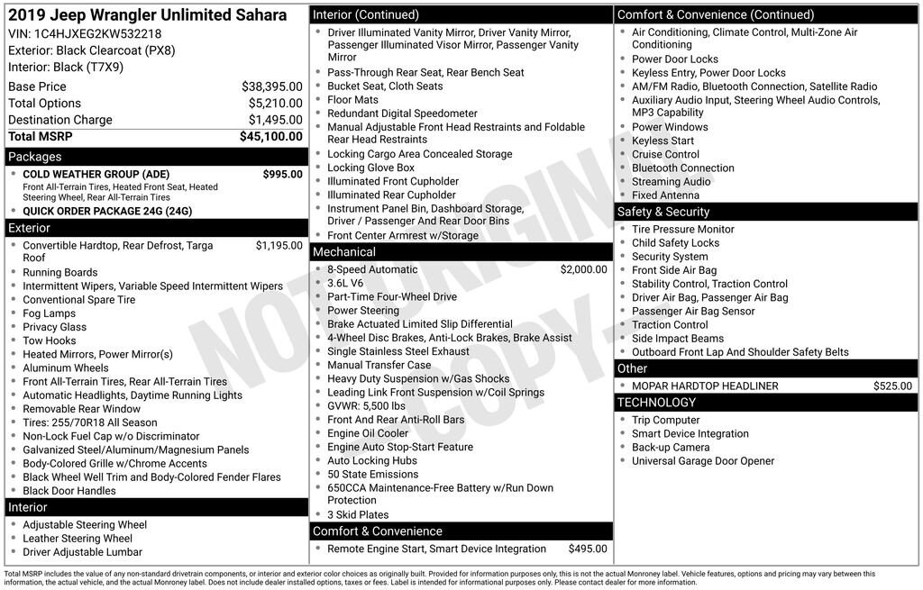 Used 2019 Jeep Wrangler Unlimited Sahara