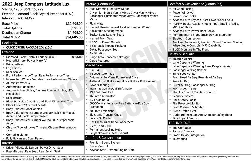 Used 2022 Jeep Compass Latitude Lux