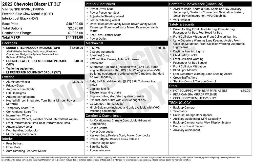 Used 2022 Chevrolet Blazer 3LT SUV