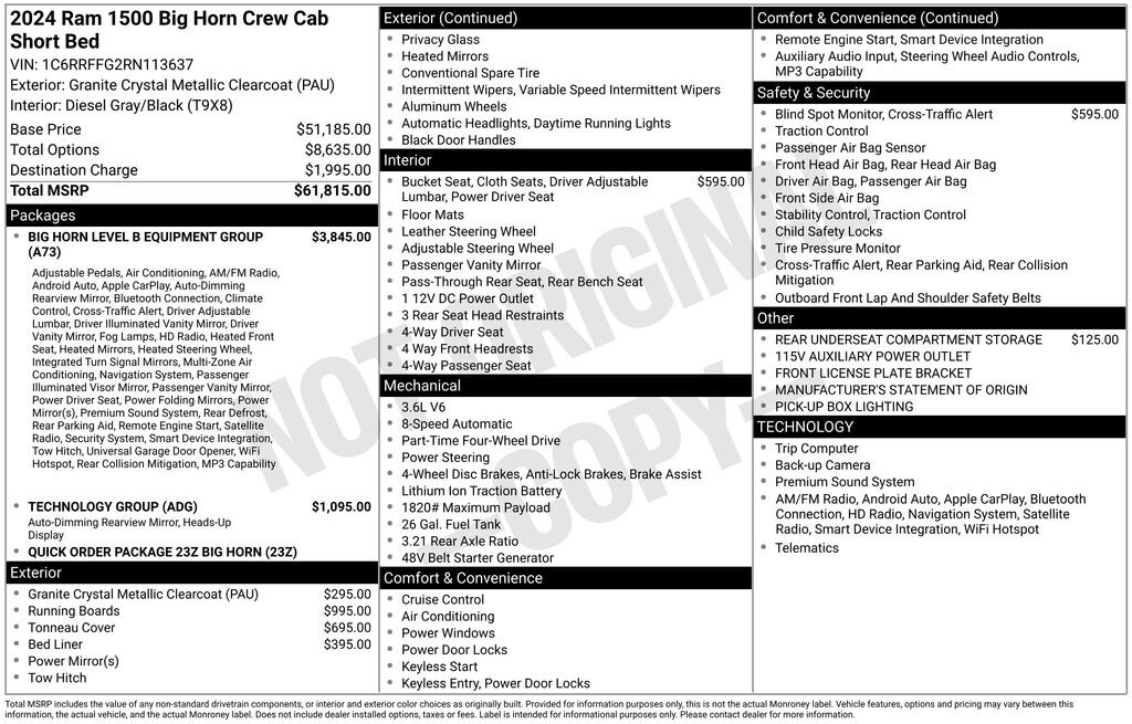 Used 2024 Ram 1500 Big Horn/Lone Star Truck Crew Cab