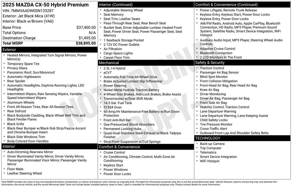 Used 2025 Mazda CX-50 Hybrid Premium Package SUV