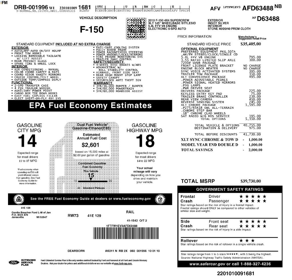 Used 2010 Ford F-150 Truck SuperCrew Cab