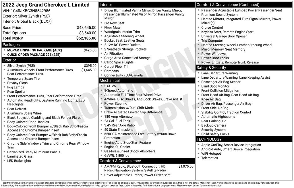 Used 2022 Jeep New Grand Cherokee Limited SUV