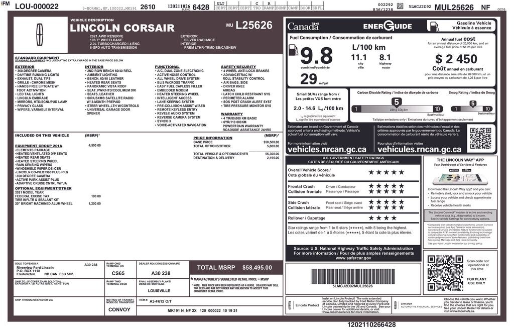 Used 2021 Lincoln Corsair Reserve SUV