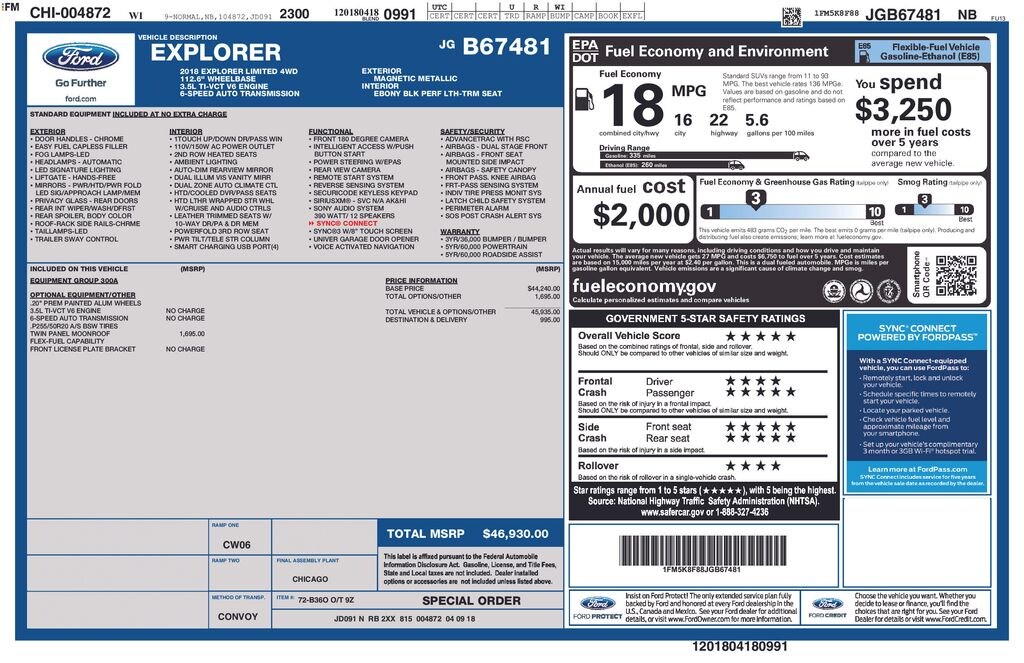 Used 2018 Ford Explorer Limited SUV