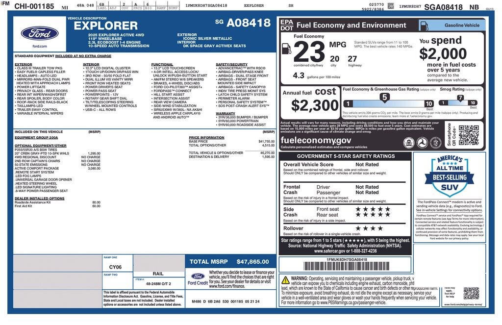 Used 2025 Ford Explorer Active SUV