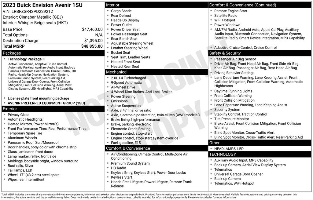 Used 2023 Buick Envision Avenir SUV