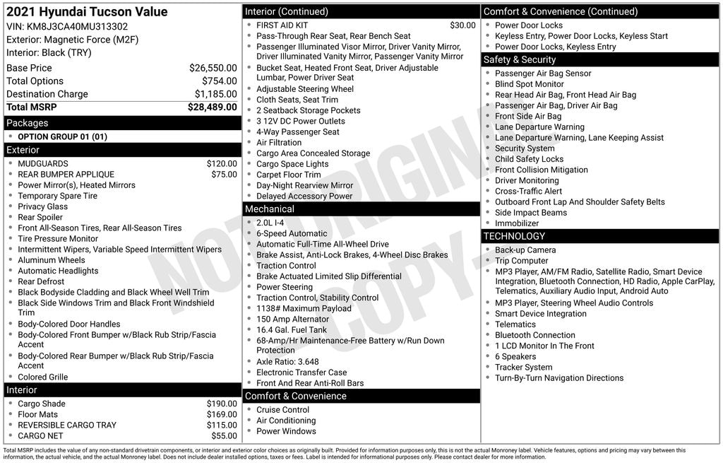 Used 2021 Hyundai Tucson Value SUV
