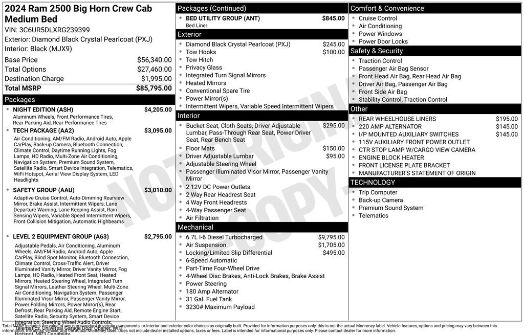 Used 2024 Ram 2500 Big Horn Truck Crew Cab