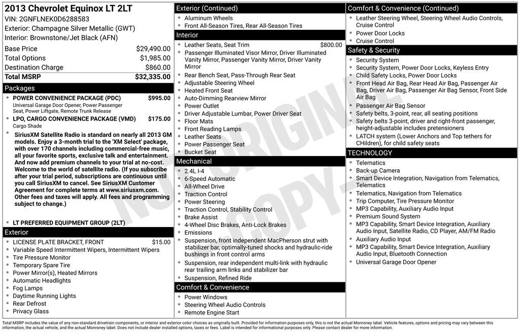 Used 2013 Chevrolet Equinox 2LT SUV