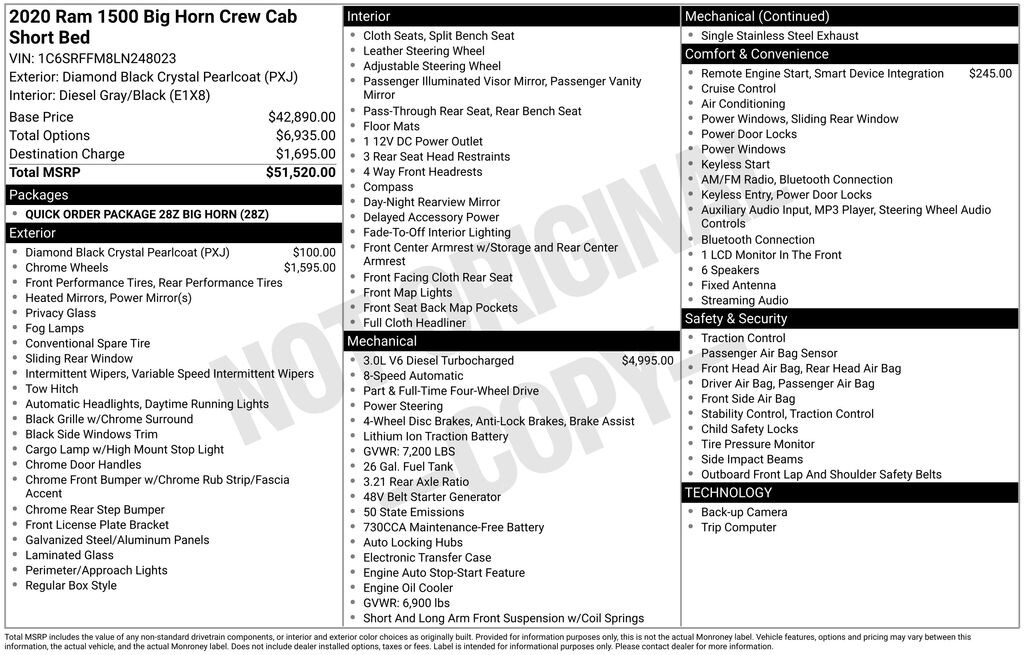 Used 2020 Ram 1500 Big Horn/Lone Star Truck Crew Cab