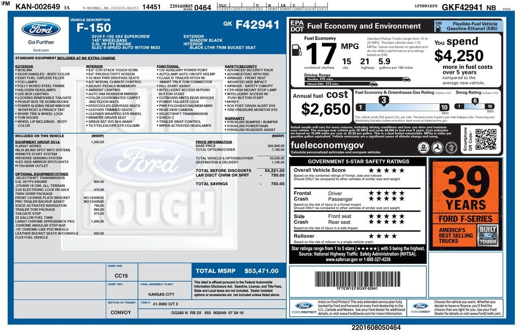 Used 2016 Ford F-150 Truck SuperCrew Cab
