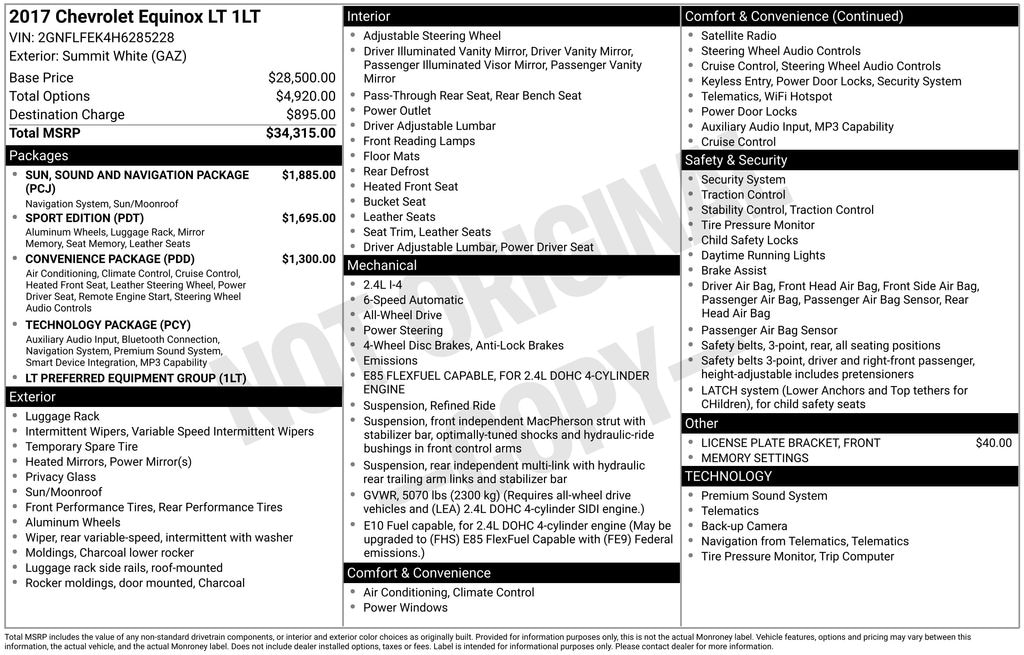 Used 2017 Chevrolet Equinox LT SUV