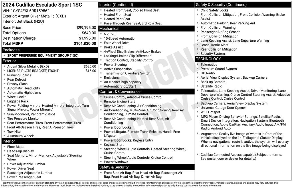 Certified 2024 CADILLAC Escalade Sport SUV