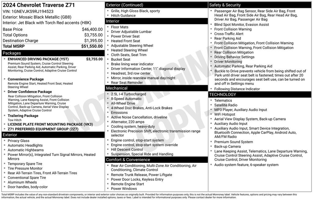 Used 2024 Chevrolet Traverse Z71 SUV