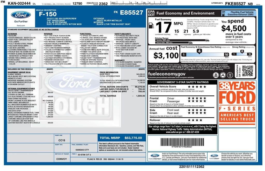 Used 2015 Ford F-150 Truck SuperCrew Cab