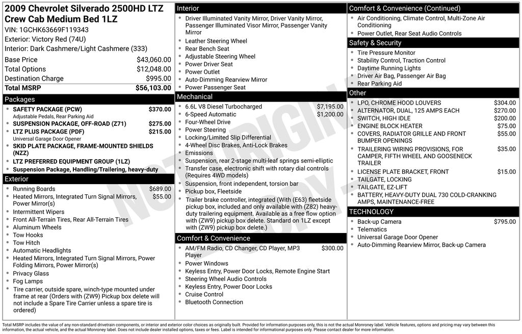 Used 2009 Chevrolet Silverado 2500HD LTZ with VIN 1GCHK63669F119343 for sale in Newton, IA