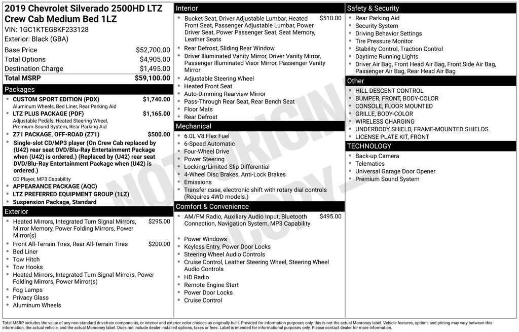 Used 2019 Chevrolet Silverado 2500HD LTZ Truck Crew Cab