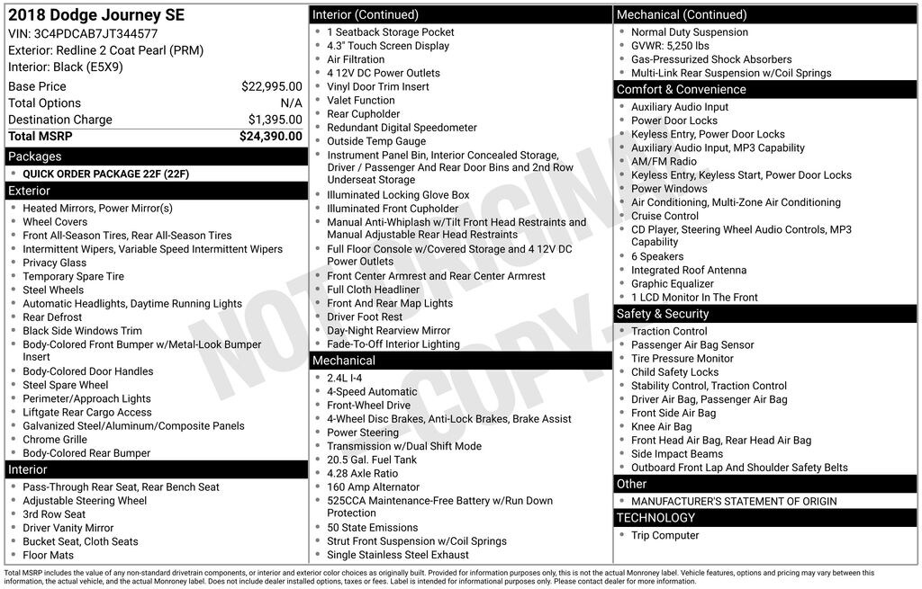 Used 2018 Dodge Journey SE SUV