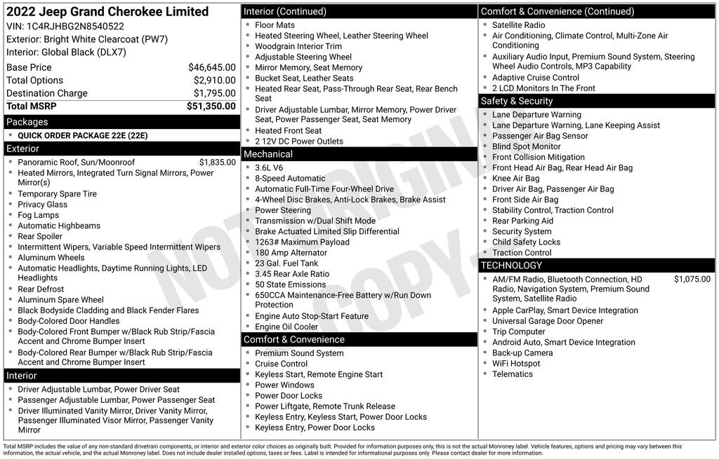 Used 2022 Jeep Grand Cherokee Limited SUV