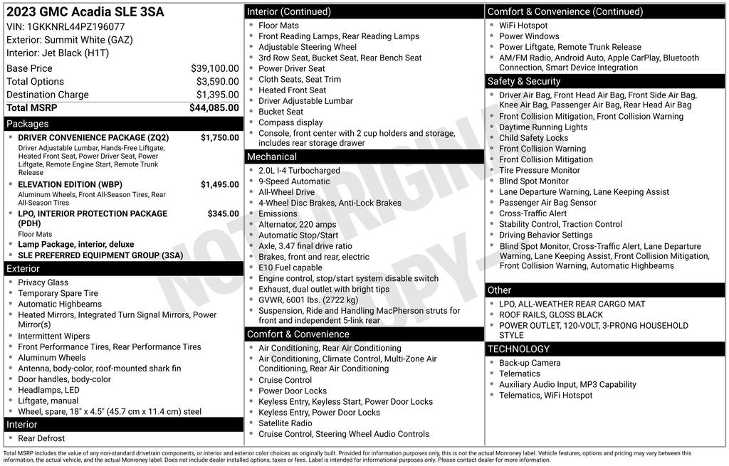 Used 2023 GMC Acadia SLE SUV