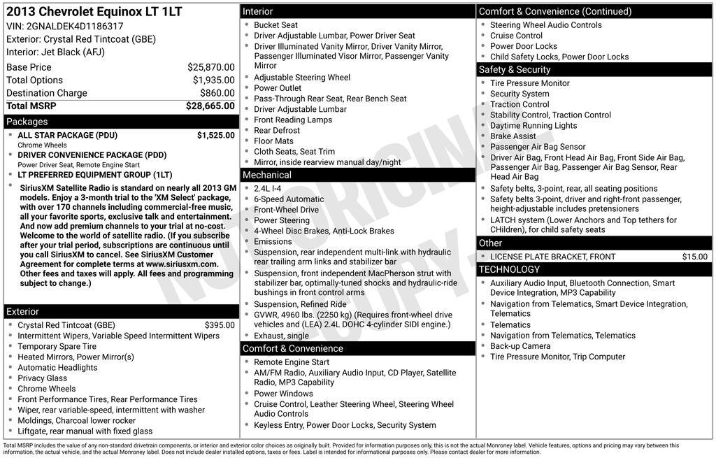 Used 2013 Chevrolet Equinox LT SUV