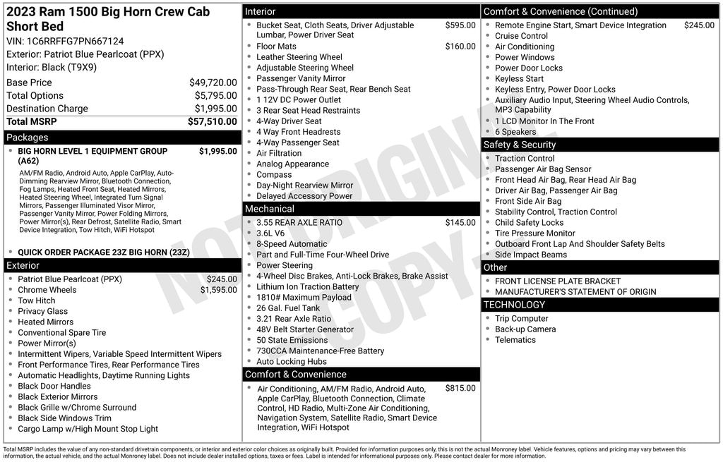 Used 2023 Ram 1500 Big Horn/Lone Star Truck