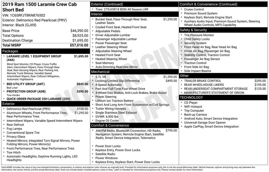 Used 2019 Ram 1500 Laramie Truck