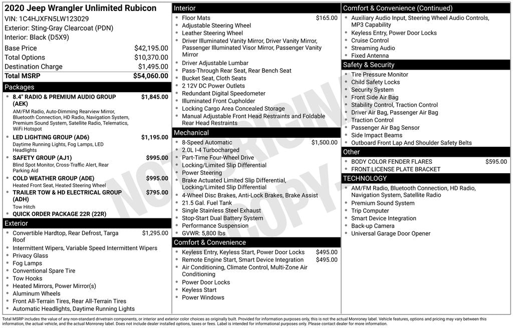 Used 2020 Jeep Wrangler Unlimited Rubicon SUV