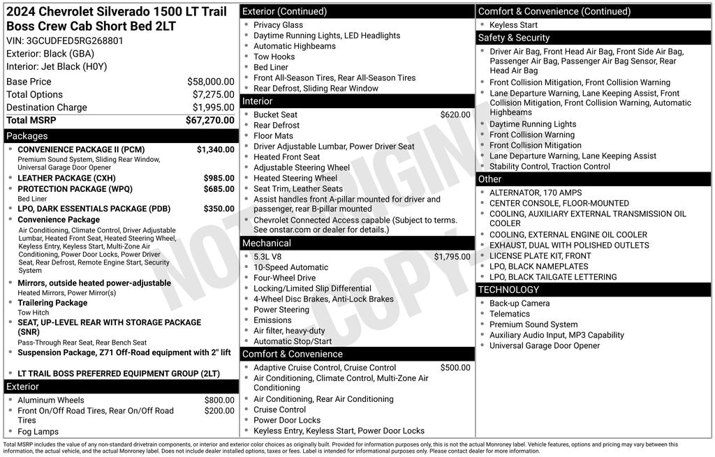 Used 2024 Chevrolet Silverado 1500 LT Trail Boss Truck