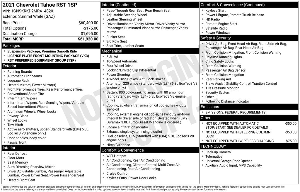 Used 2021 Chevrolet Tahoe RST SUV