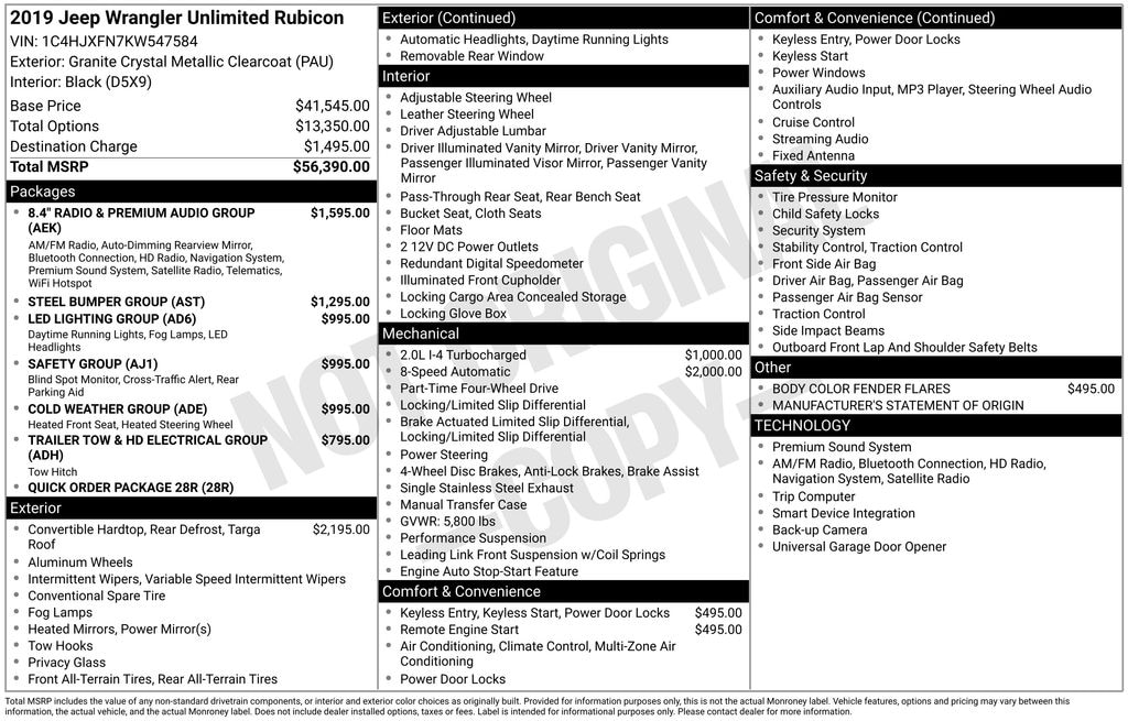 Used 2019 Jeep Wrangler Unlimited Rubicon SUV